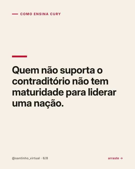 Card 6: Quem não suporta o contraditório não tem maturidade para liderar